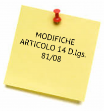 MODIFICHE ARTICOLO 14 D.lgs. 81/08 | CefmeCtp